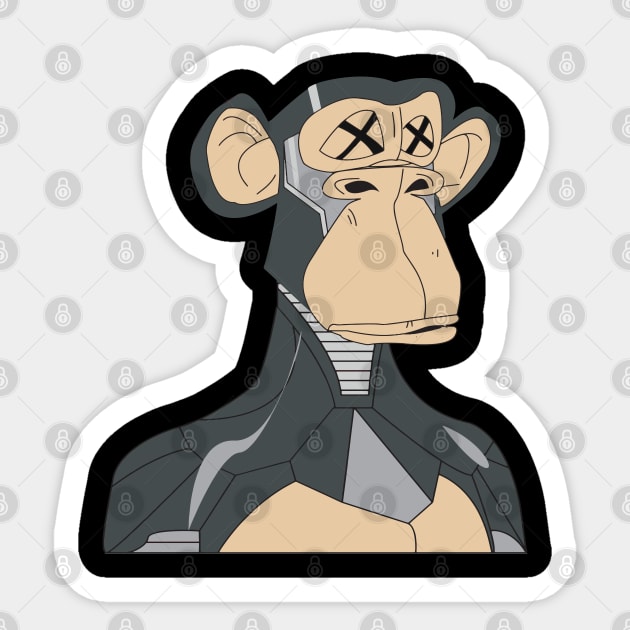 newest unique metal robotic ape 2050 Sticker by illustraa1